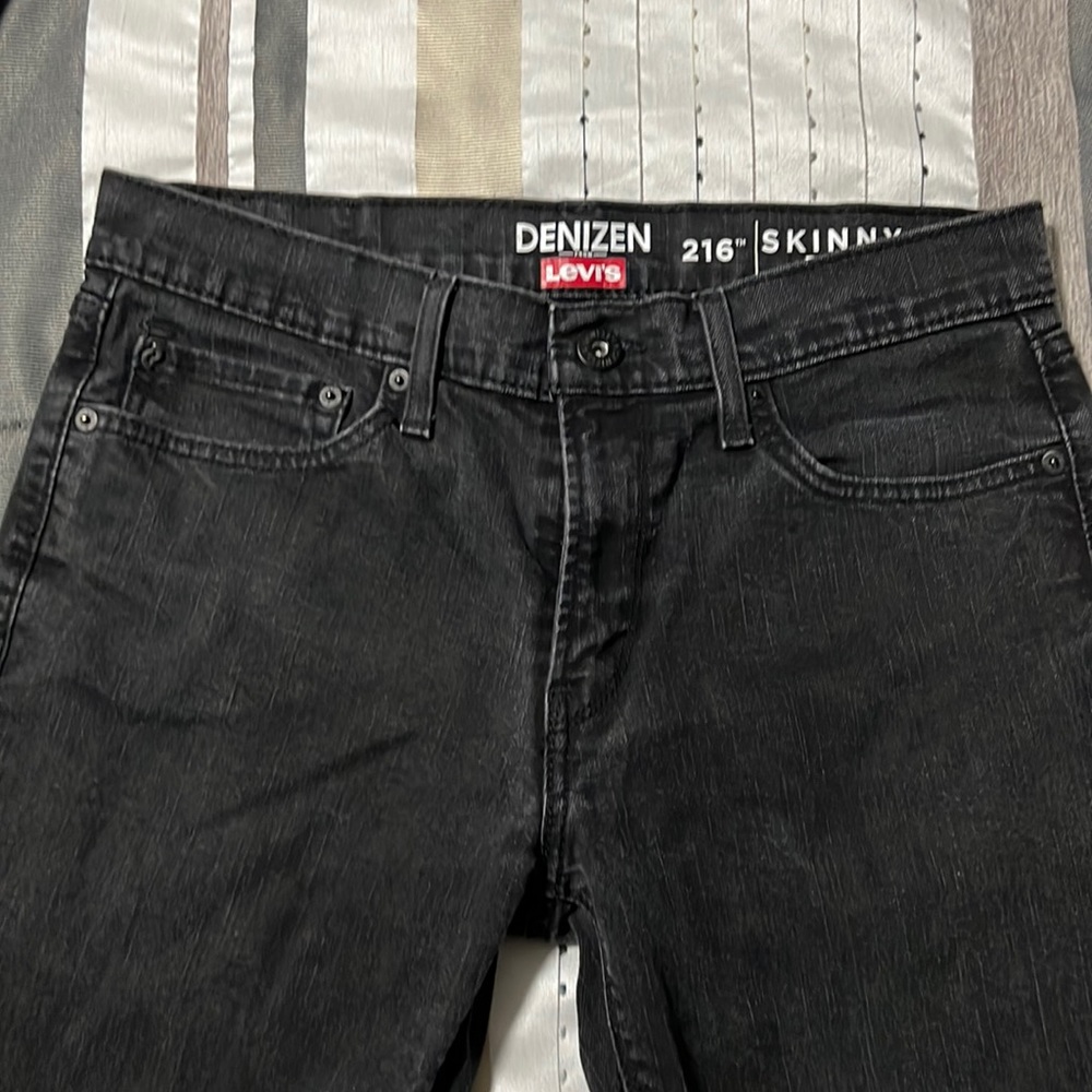 Levi's DENIZEN from Levi's Men's 216 Skinny Fit Jeans Slim Black W 32- L32